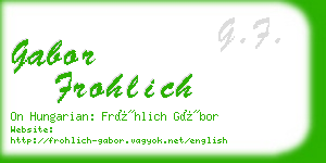 gabor frohlich business card